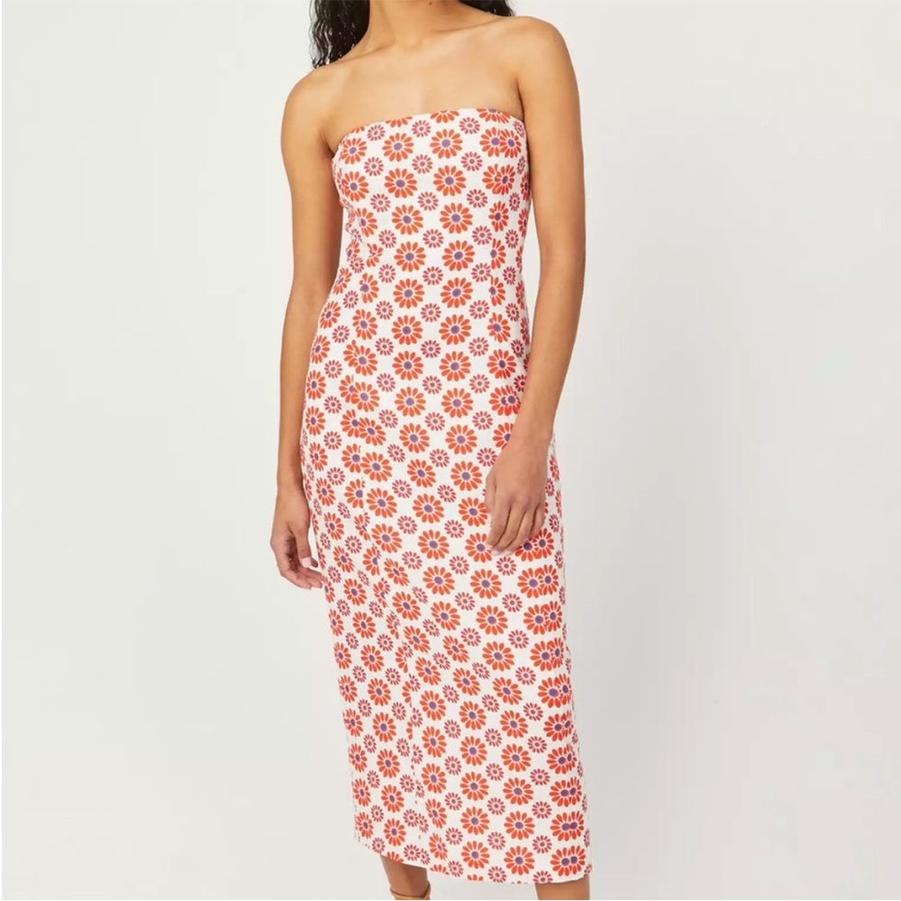 RHODE Lisa Strapless Midi Dress